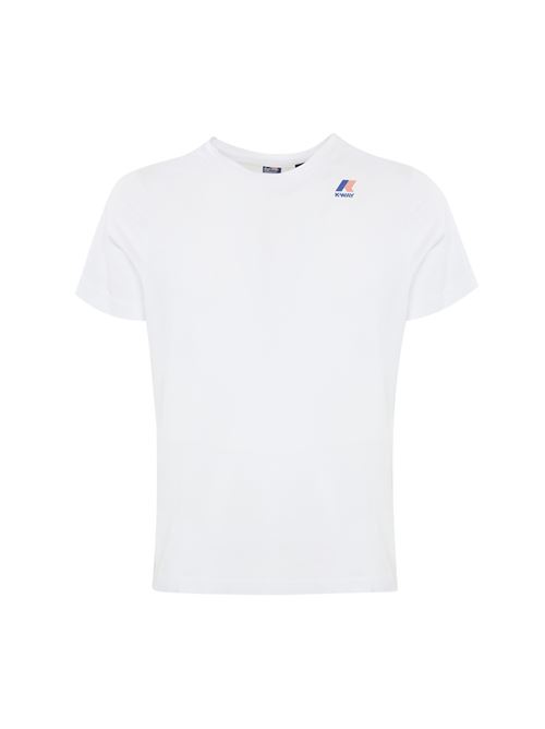 T-shirt in cotone con logo white K-WAY | K 007JE0001